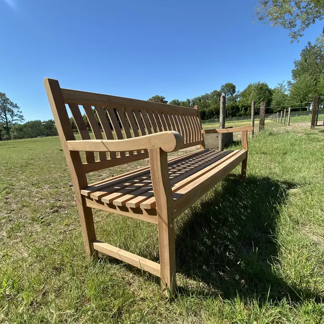 Teakhouten tuinbank met armleuningen